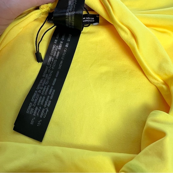 ZARA NWOT Yellow Asymmetrical Cut Out Strappy High Cut Swimsuit - Size M - Picture 6 of 8